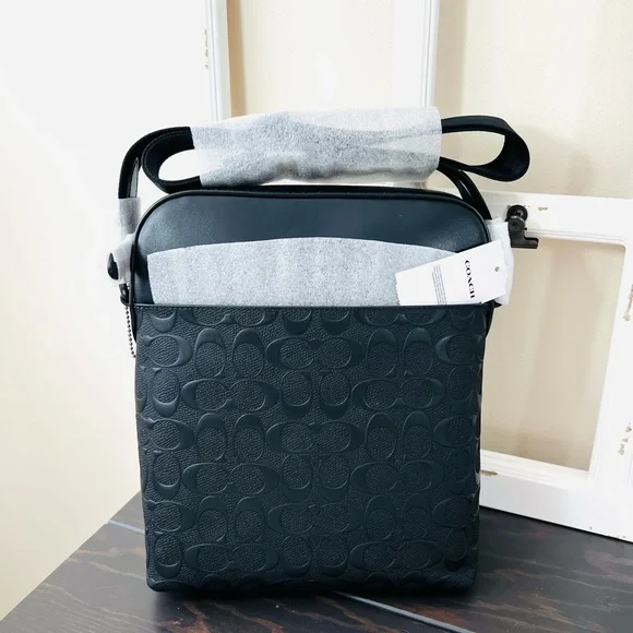 COACH Men’s Houston Flight Bag Signature Leather - Picture 4 of 11